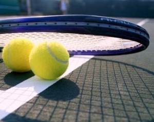 Tennis balls and tennis racquet