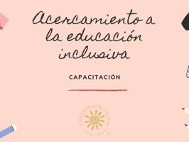 Imagen de color rosado que dice: Acercamiento a la educación inclusiva