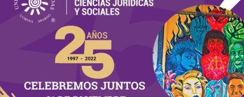 Brochure del cumpleaños de la facultad de ciencias jurídicas y sociales