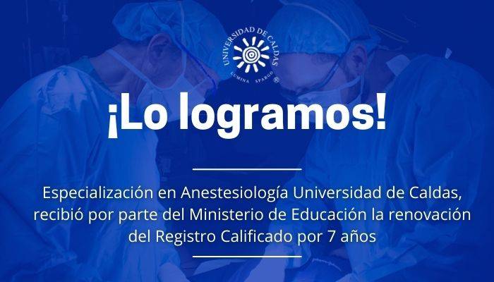 Renovación registro calificado especiañización en anestesiologia