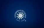 Logo de la Universidad de Caldas en fon azul