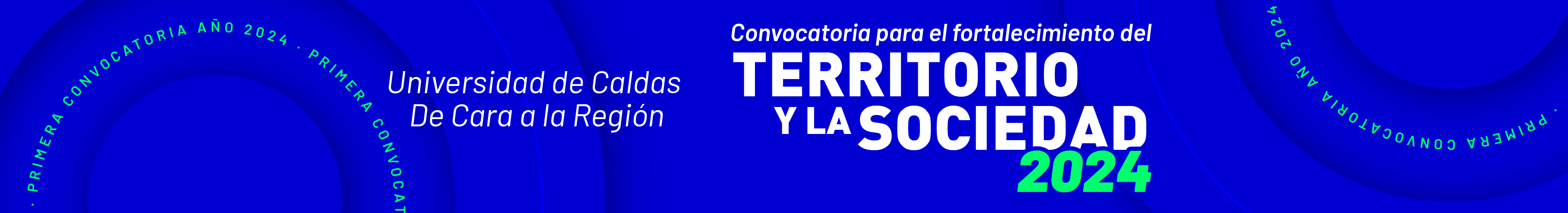 Imagen fondo azul y círculos con texto que dice "Primera Convocatoria Año 2023" Convocatoria Para el Fortalecimiento de Territorio y la Sociedad 2023.