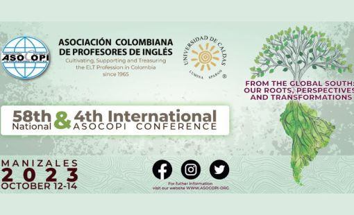 imagen promocional del del Congreso nacional e internacional de la Asociación Colombiana de Profesores de Inglés