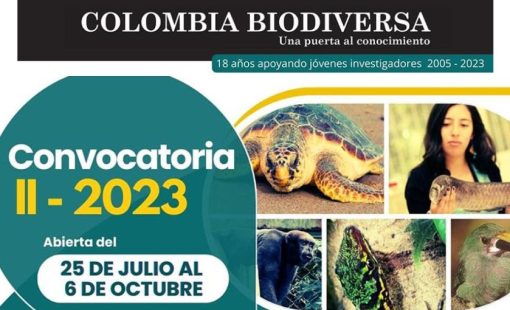 imagen promocional de la convocatoria de becas colombia biodiversa