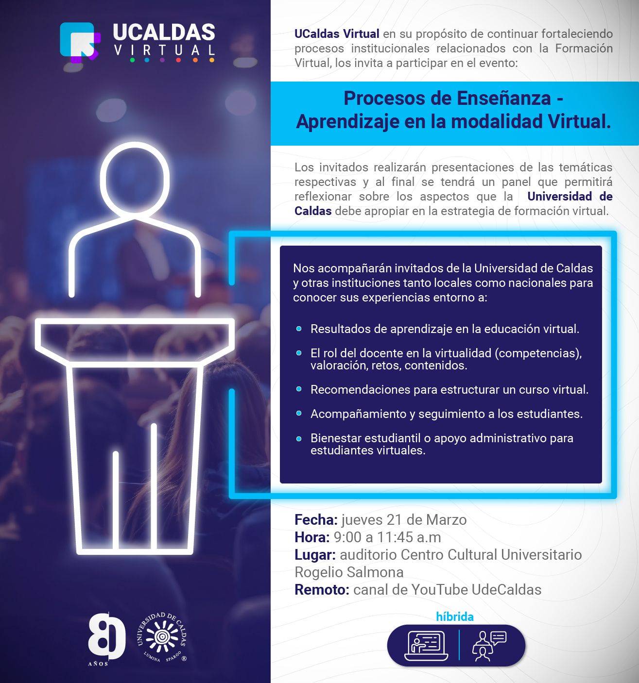 Evento Procesos de enseñanza: aprendizaje en la modalidad virtual