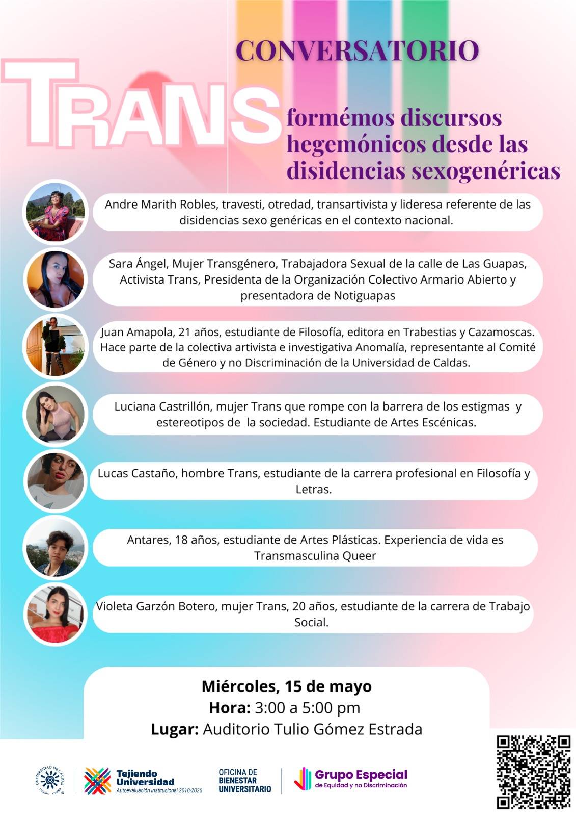 Conversatorio “Transformemos los discursos hegemónicos desde las disidencias sexogenéricas”