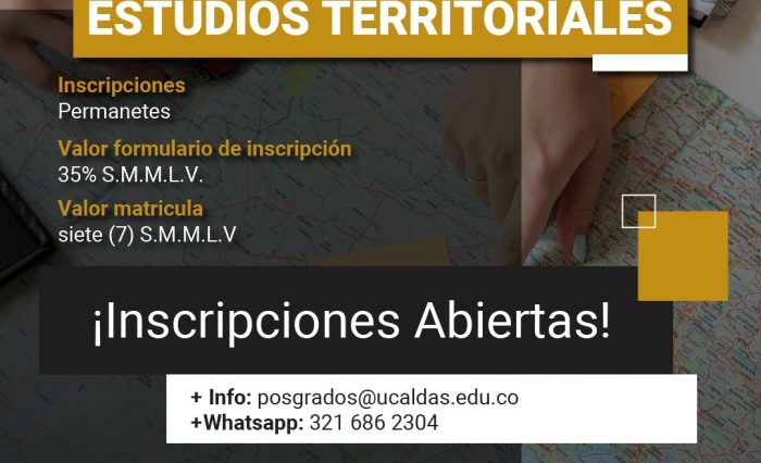 Maestría Est. Territ. Inscripciones abiertas para la Maestría en Estudios Territoriales
