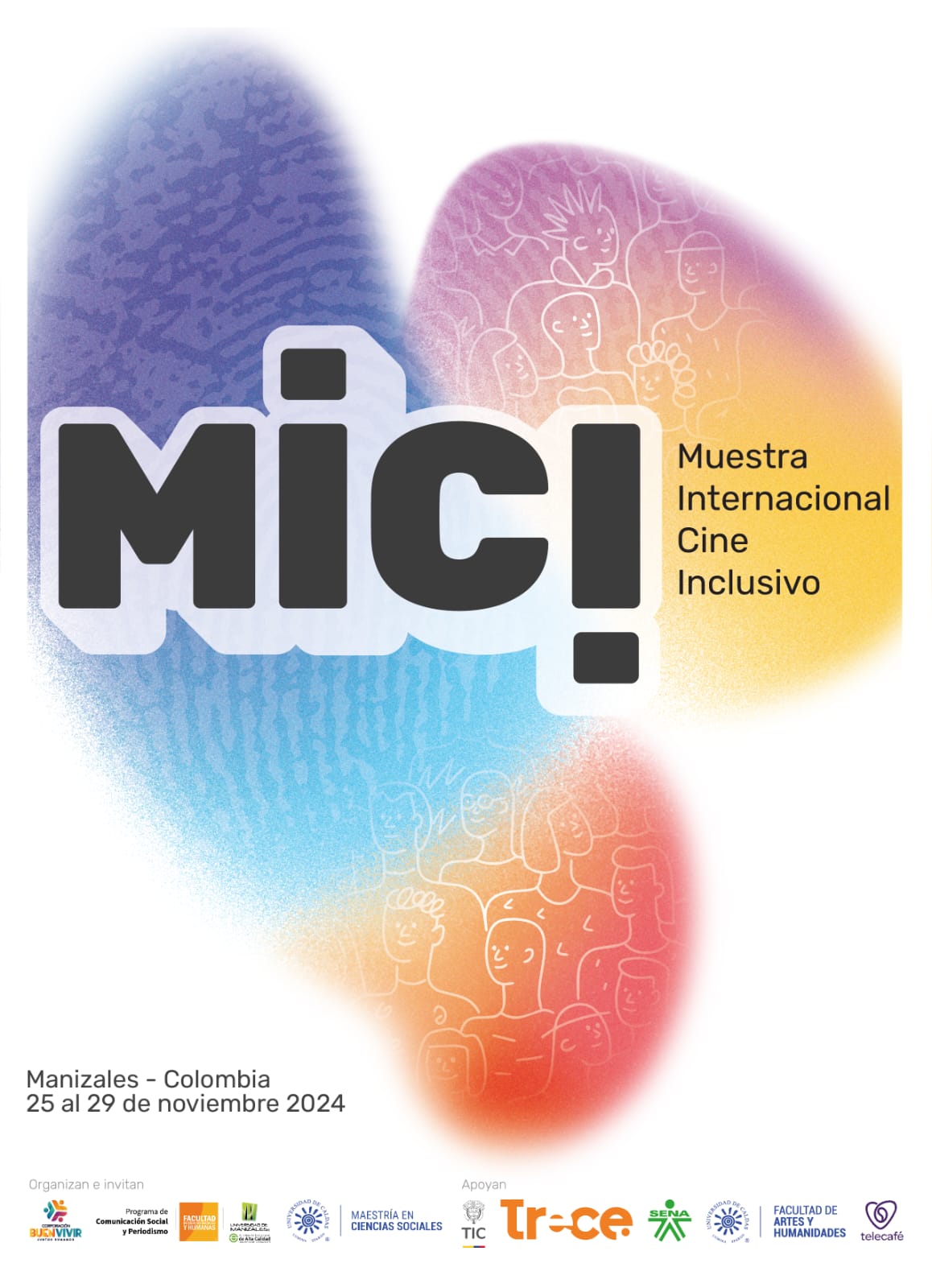 Primera Muestra Internacional de Cine Inclusivo abre convocatoria. El poder de las artes para reflexionar y sensibilizar en torno a la discriminación y las violencias. En esta imagen se aprecia el nombre de la Muestra.