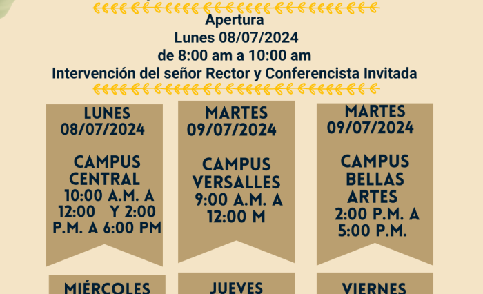 Por buenos entornos universitarios. En la imagen se aprecia una infografía con la agenda para este evento de seguridad y salud en el trabajo que se realizará la próxima semana en todos los campus de la U. de Caldas.