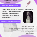 Apertura Maestría en Historia-Modalidad de Profundización