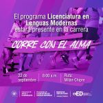 Carrera corre con el alma, programa lenguas moderans