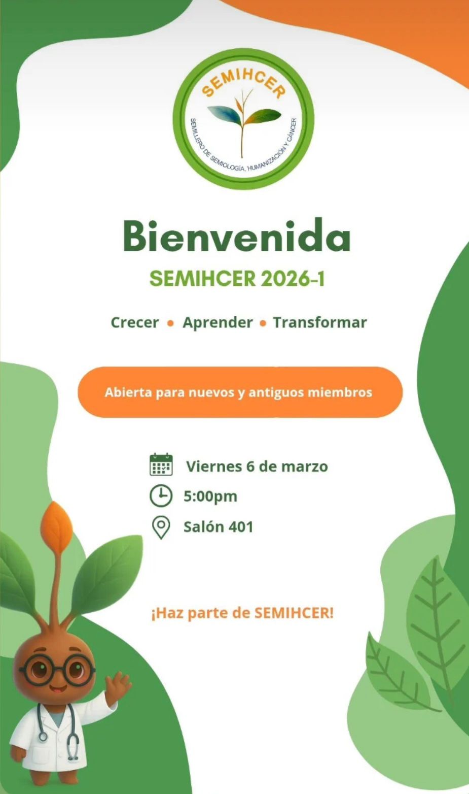 BIENVENIDA SEMIHCER 2026-1