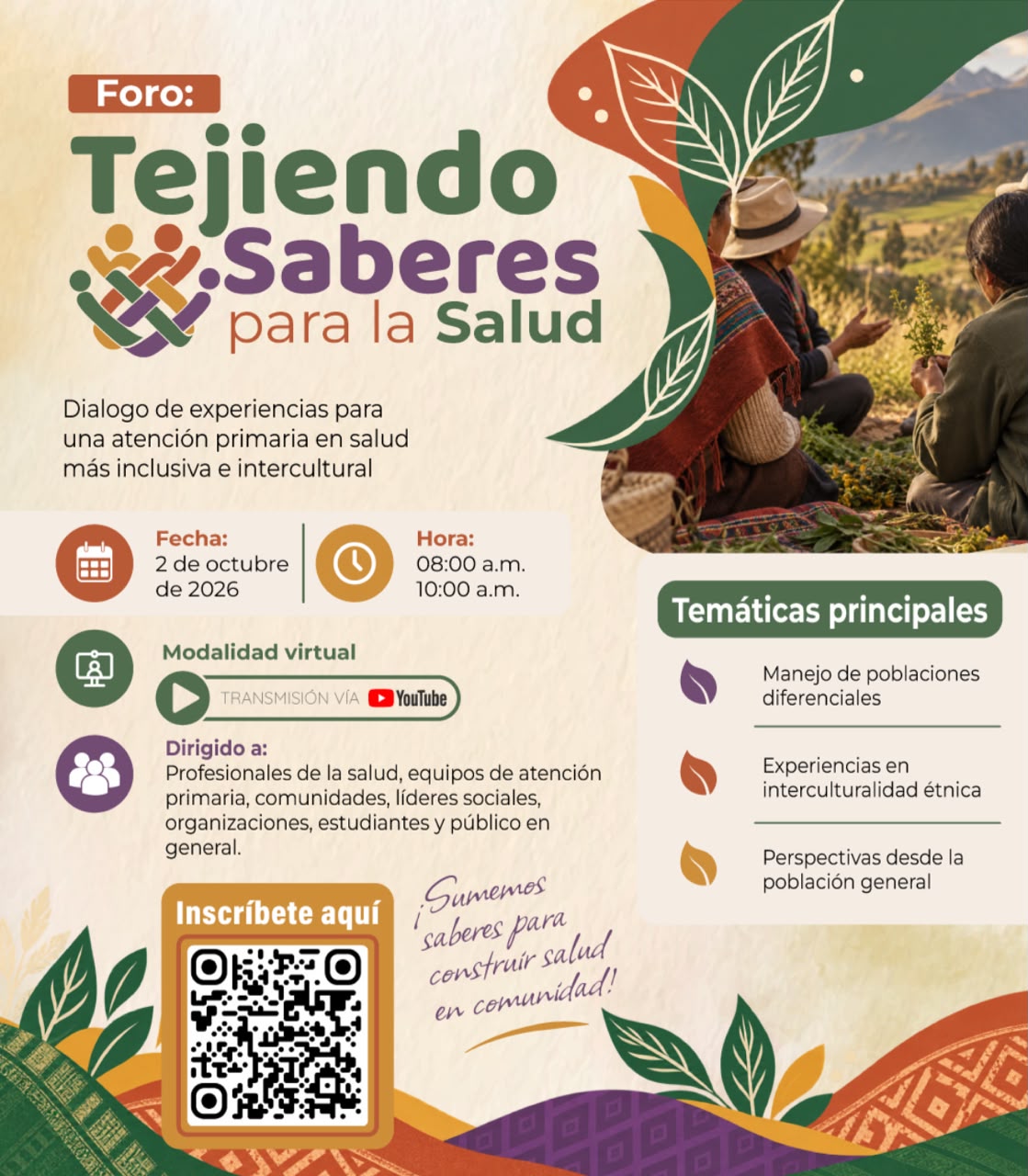 FORO: TEJIENDO SABERES PARA LA SALUD