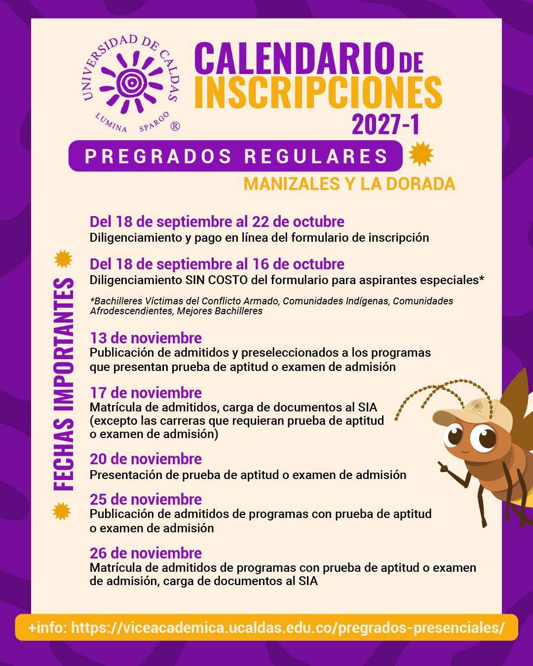 Calendario de Inscripciones 2027-1